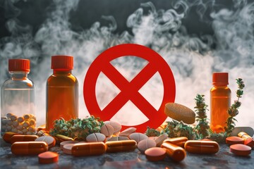 Drug-free commitment: anti drug day, stop drugs - advocating for awareness and action to combat drug abuse, promoting a healthier, drug-free lifestyle for all.