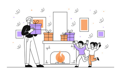 Gifts for children vector simple