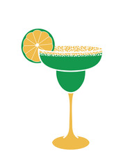 margarita cocktail, cinco de mayo symbol, mexican culture, vector illustration