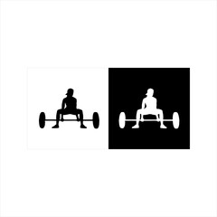  llustration vector graphic of woman weightlifting icon