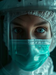Healthcare professional in protective gear ready for duty
