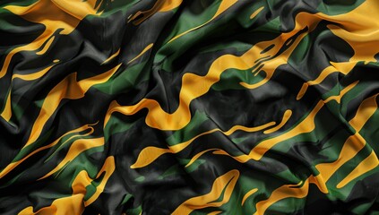 Vibrant Jamaican Flag Waving Elegantly