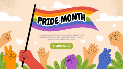 Pride month vector poster