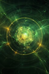 Abstract green and gold futuristic technology background