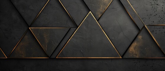 Abstract geometric black and gold background