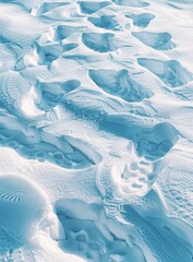 Pristine snow texture on a sunlit winter day - obrazy, fototapety, plakaty