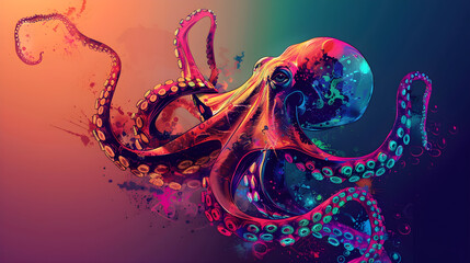 Octopus PC wallpaper - obrazy, fototapety, plakaty