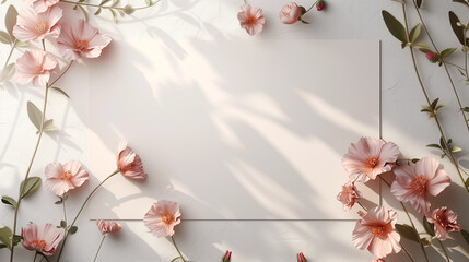 spring background with flowers, empty background for mothers day, birthday