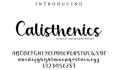 Calisthenics Font Stylish brush painted an uppercase vector letters, alphabet, typeface