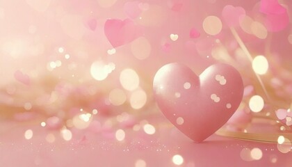 heart valentine light pink background