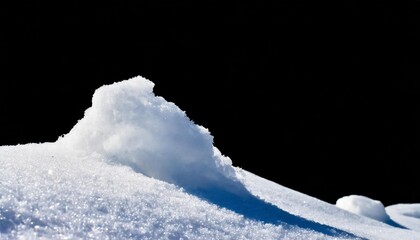 beautiful natural snowdrift isolated on black background
