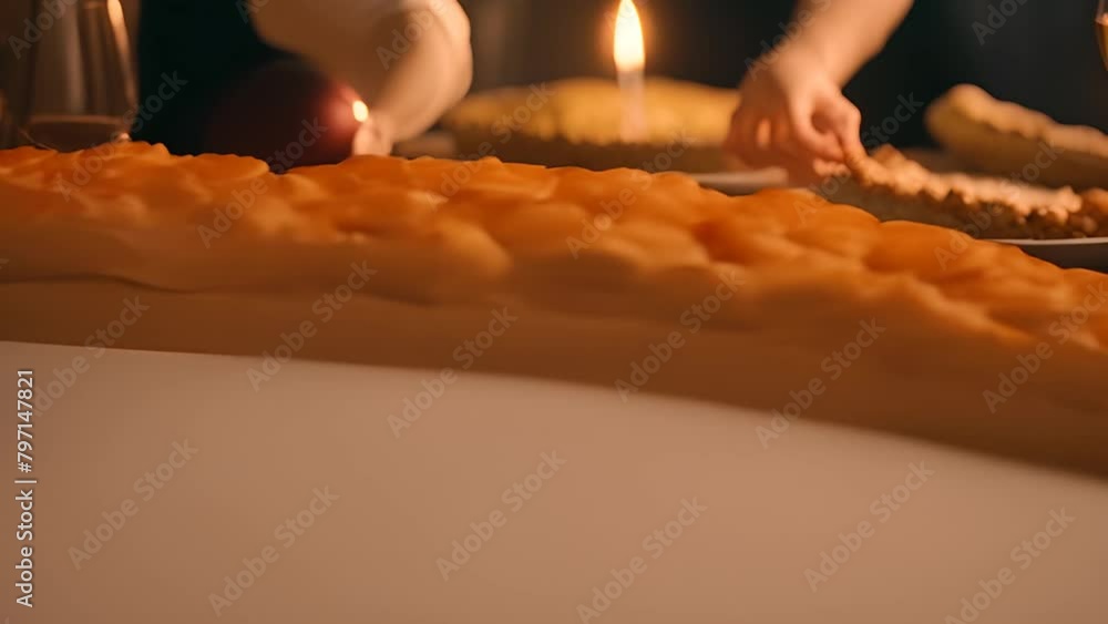 Poster Pie on a Plate on a Table Generative AI