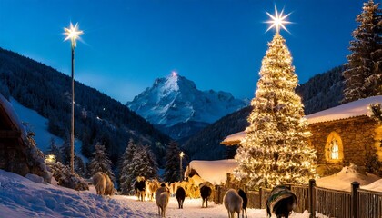 christmas shepherds following a star to bethlehem