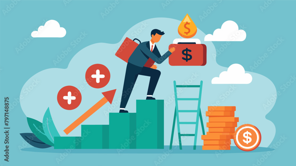 Poster a business owner setting aside a portion of their profits each month to build a business emergency f