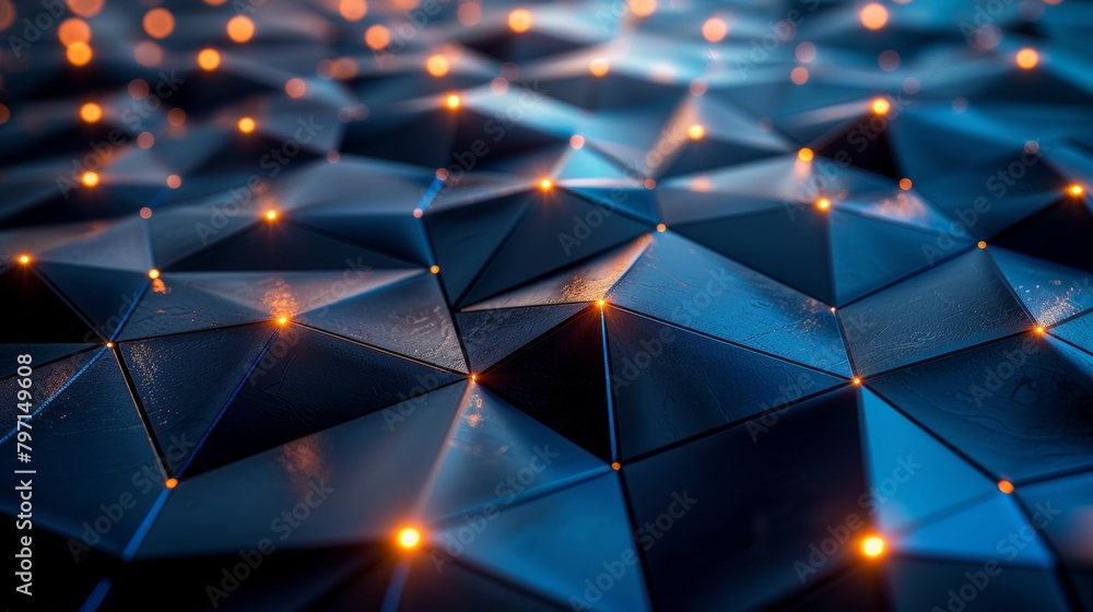 Poster abstract geometric background with illuminated nodes