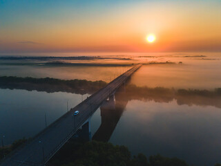 sunrise over the river