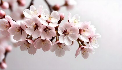 Obraz premium Cherry Blossom Flowers Illustration Digital Painting Floral Background Beautiful Blossoms Design