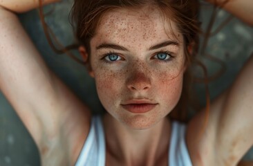 Portrait of a Young Woman with Freckles