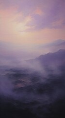 Lavender landscape nature mist sky. - obrazy, fototapety, plakaty