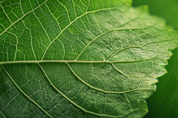 Obraz premium Close-up of Green Leaf Veins