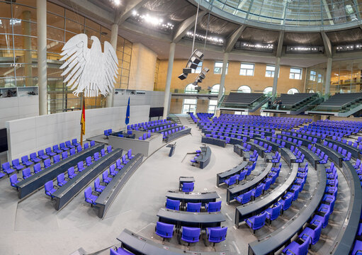 Meeting place of the German parliament Bundestag in Reichstag Building in Berlin
