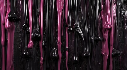 Abstract background of black and pink dripping paint