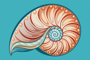 The intricate spiral shell  nautilus, with its pearly interior and delicate chambers