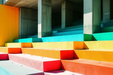 Colorful abstract architectural details of a modern building