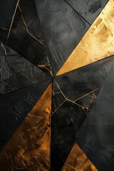 composition geometric background with black gold abstract
