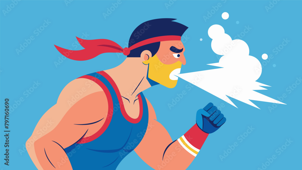 Poster a fighter utilizes a breathing pattern to regulate their heart rate and keep their adrenaline in che