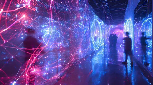 futuristic line technology 