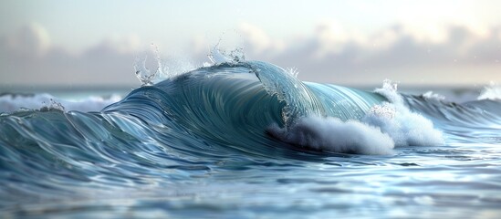 Dynamic Ocean Wave A Captivating D Rendered Simulation - obrazy, fototapety, plakaty