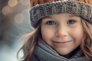 Smiling Child in Winter Attire