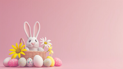 Obraz premium easter bunny with easter eggs