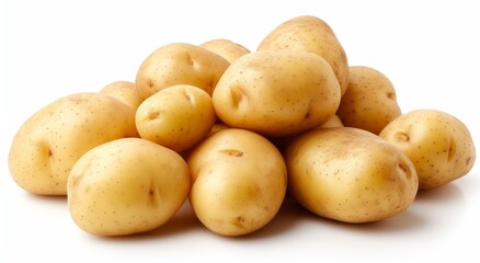 Fresh raw potatoes isolated on white background