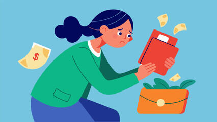 A person hastily searching through their wallet and purse trying to find enough cash to cover an unexpected medical expense.