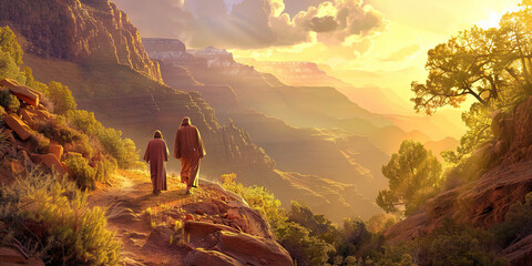 Faith's Journey: Walking with Christ - A journey of faith, where believers walk alongside Christ, finding guidance, strength, and solace in his teachings and example