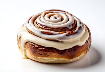 Fototapeta premium Cinnamon Roll Digital Painting Isolated Sweet Bakery Illustration Background Food Design