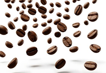 Roasted Coffee Beans Digital Painting Illustration Background Coffeeshop Hot Drink Design