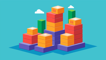 A stack of building blocks with each block representing a compounding interest payment that adds stability and allows the stack to grow taller