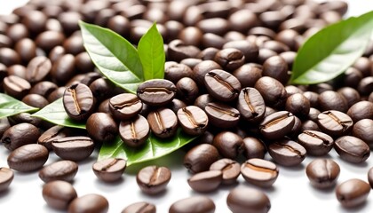 Obraz premium Roasted Coffee Beans Digital Painting Illustration Background Coffeeshop Hot Drink Design