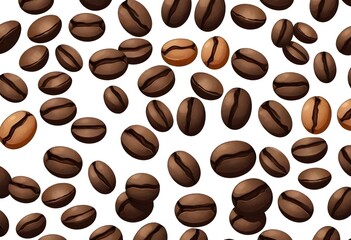 Obraz premium Roasted Coffee Beans Digital Painting Illustration Background Coffeeshop Hot Drink Design