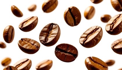 Obraz premium Roasted Coffee Beans Digital Painting Illustration Background Coffeeshop Hot Drink Design