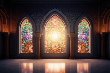 Fototapeta na wymiar Mosaic Majesty architecture pattern spirituality.