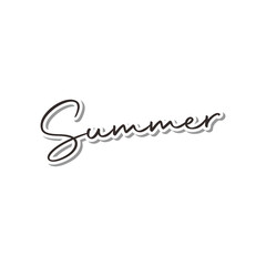 hello summer hand drawn lettering  on white background Vector template EPS10