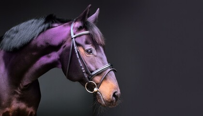 ai generative of close-up of the purple horse