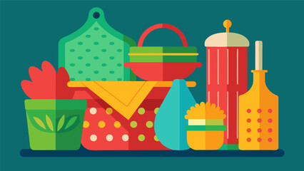 A set of vibrant and textured dish cloths adding both beauty and practicality to the kitchen..