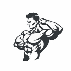 bodybuilder bicep in cartoon, doodle style. Image for t-shirt, web, mobile apps and ui. Isolated 2d vector illustration in logo, icon, sketch style, Eps 10. AI Generative