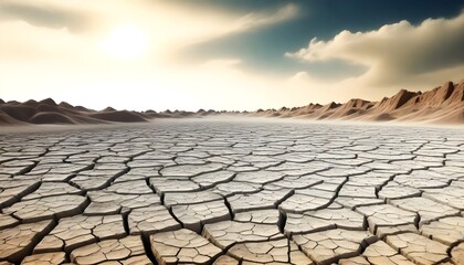 Dry Cracked Earth Texture Digital Painting Dried Ground Climate Change Background Nature Design