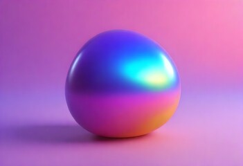 Obraz premium Floating Blob Liquid Artwork Smooth Shiny Surface Digital Painting Colorful Background Design